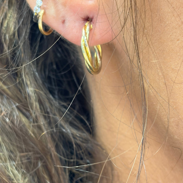 Boucles d'oreilles créoles en or jaune 18K - 1.60gr