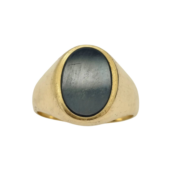 Chevalière en Or Jaune avec Onyx 18K