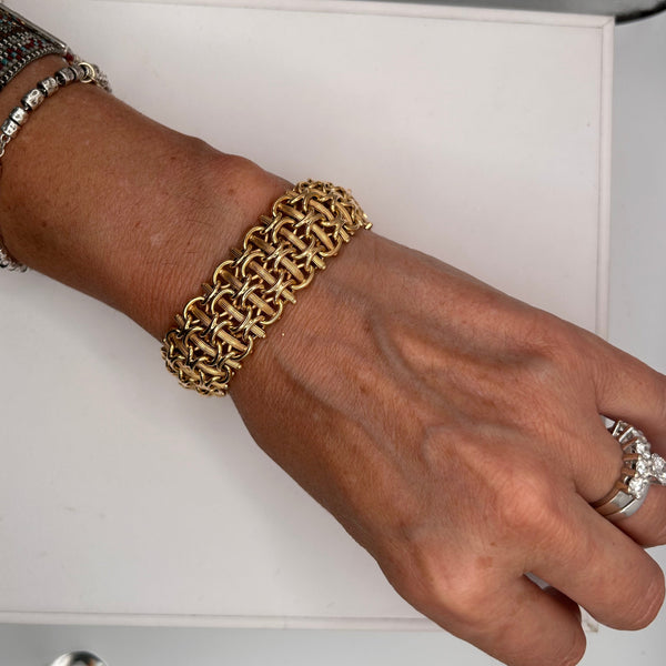 Bracelet Manchette en Or Jaune 18K 43.82 Grs