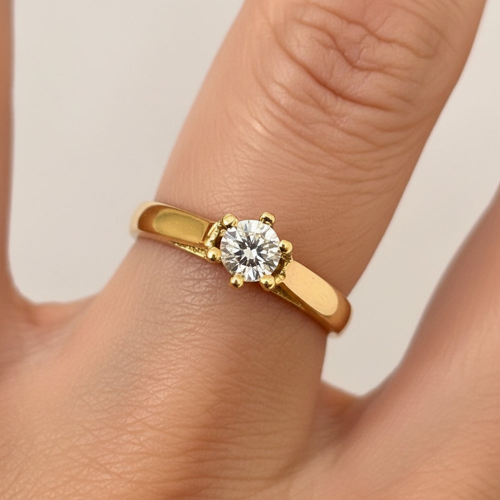 Solitaire Or Jaune 18 carats, Diamant
