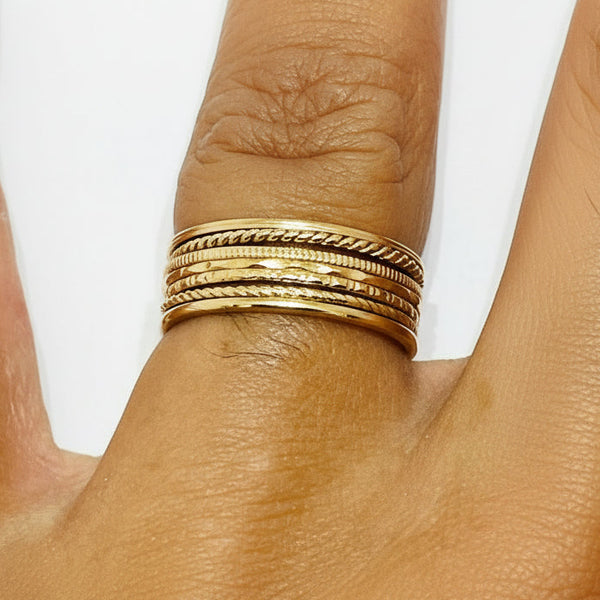 Bague semainier en Or 18K - Taille 51 - 4.03G