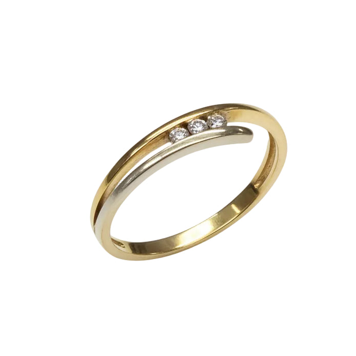 Bagues en or jaune et blanc 18k - 2.22 G - Taille : 50