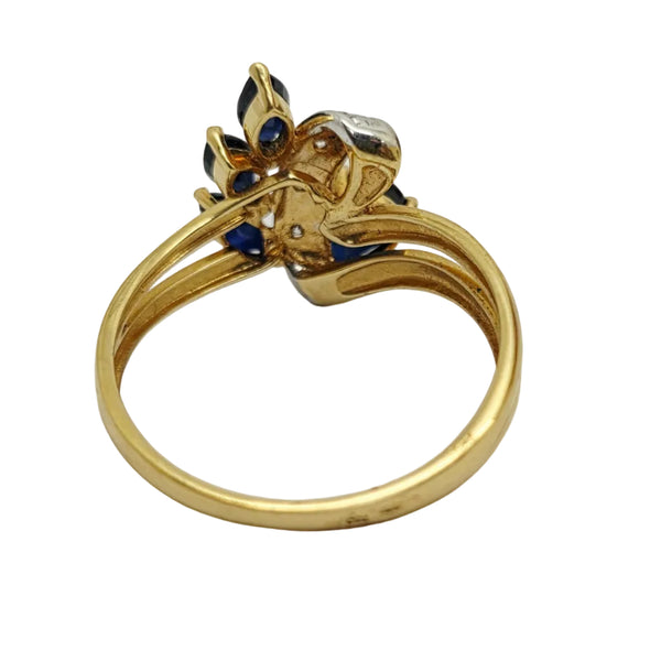 Bague Empierrée en Or Jaune 18K et Saphir