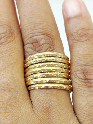 Bague Semainier Or Jaune 18K 6.35 Grs - Taille 59