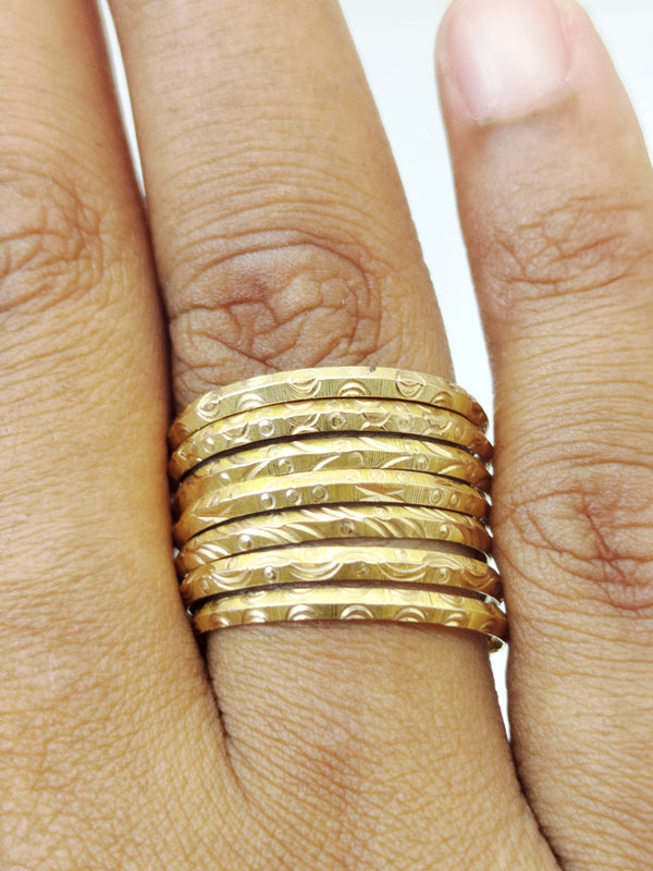 Bague Semainier Or Jaune 18K 6.35 Grs - Taille 59
