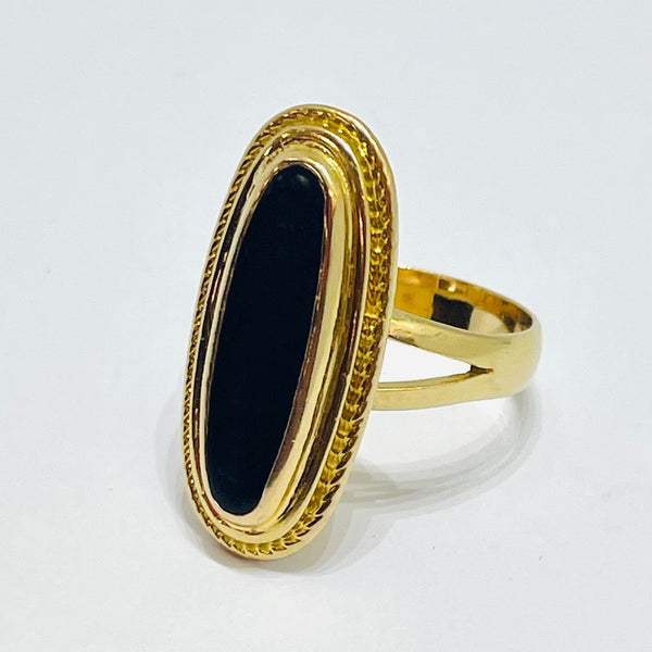 Bague Camée en Or Jaune 18K - Taille 54 - 7.47g