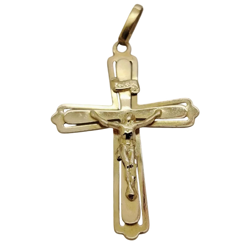 Pendentif Croix Or Jaune 18 Carats Bon Etat