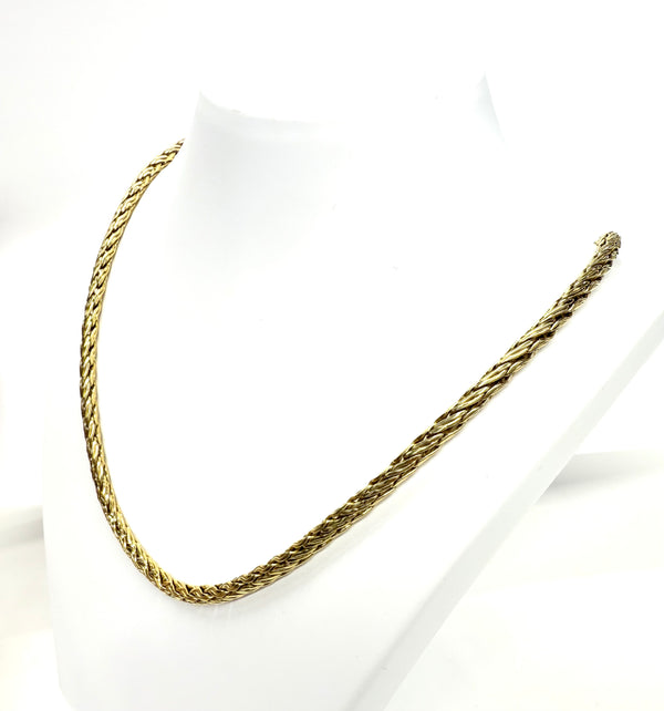 Longue Chaîne en Or Jaune 18K – Maille Haricot Ronde