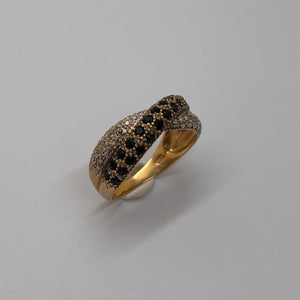 Bague en Or Jaune & Blanc 18K Taille 58 - 4.73 Grs