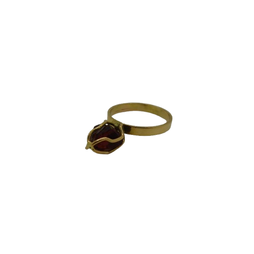 Bague en Or Jaune 18K avec Grenat - T 54