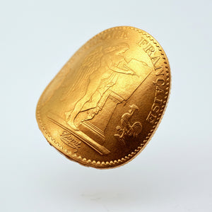 Bague pièces en or jaune 18k - 7.65 G