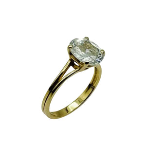 Bague Solitaire en Or Jaune 18k - 1.82 G