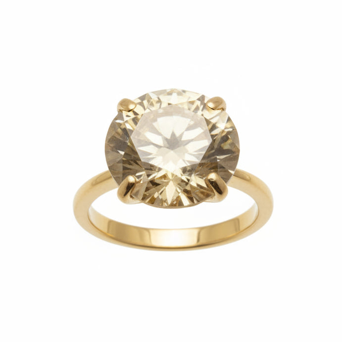Bague Solitaire en Or Jaune 18k -  4.09 G