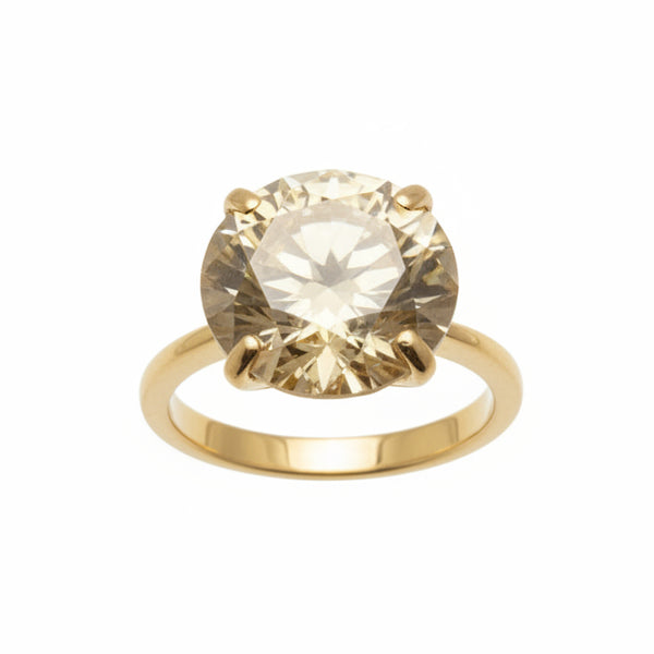 Bague Solitaire en Or Jaune 18k -  4.09 G