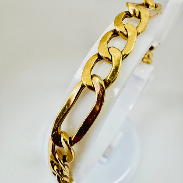 Bracelet Gourmette Figaro en Or Jaune 18K - 7.8 Grs