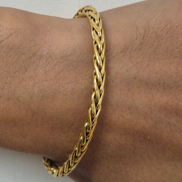 Bracelet Maillon Palmier Or Jaune 18 Carats 20cm