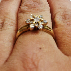 Bague Marguerite en Or Jaune 18K Taille-55