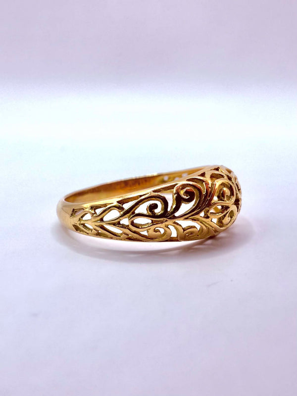 Superbe alliance en Or jaune 18K T.53