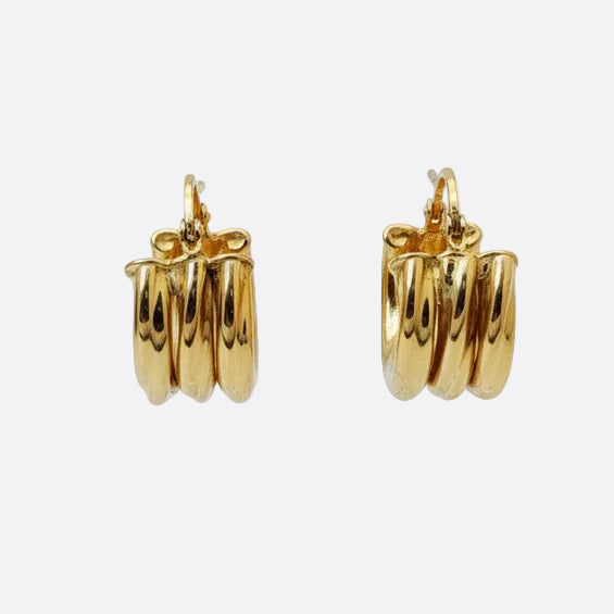 Boucles d'oreilles créoles en or jaune 18k -  3.35 G