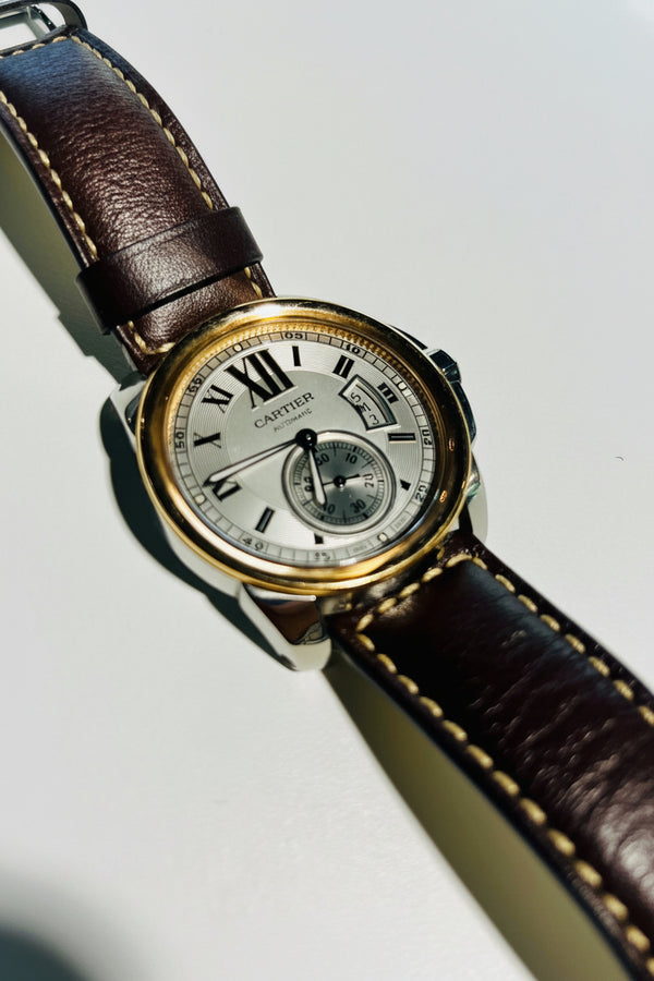 Montre Cartier Calibre 3299 Acier Cuir Classique 2010 - Bon Etat