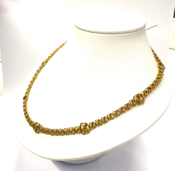 Collier Chaine Or Jaune Fantaisie 14K 55cm