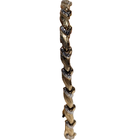 Bracelet Maillon Fantaisie Or Jaune et Blanc 18 K - 5,81 g