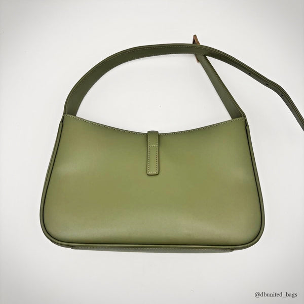 Saint Laurent Sac Hobo 5 à 7 en Cuir Vert