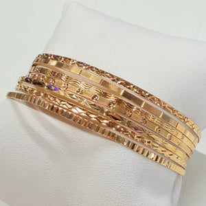 Bracelet semainier 7 joncs en or jaune 18 K