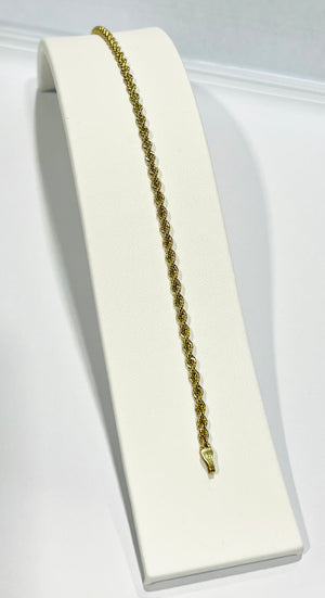 Bracelet Maillon Corde en Or Jaune 18 K