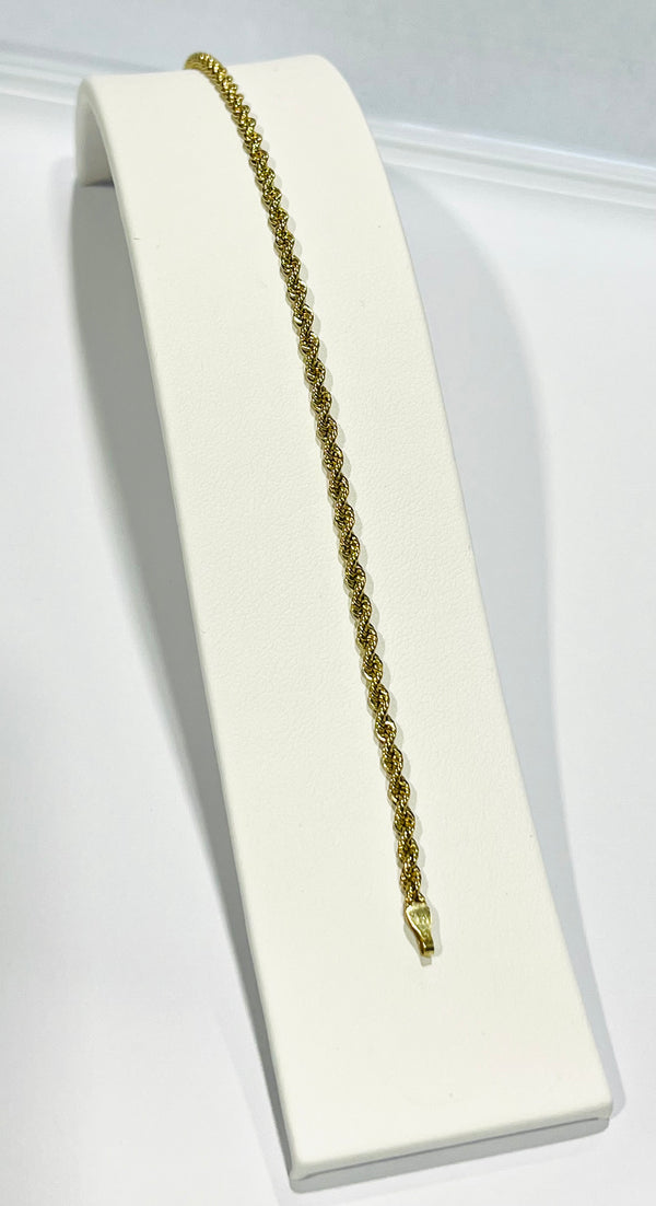 Bracelet Maillon Corde en Or Jaune 18 K