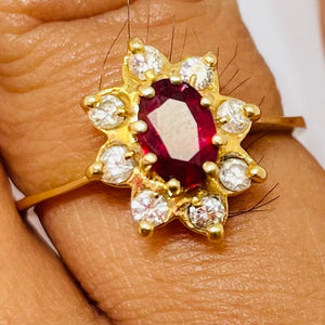 Bague Marguerite en Or Jaune 18 Carats Taille - 52 Poids-2.21 Grs