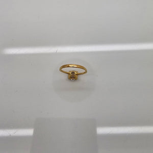 Bague Demi Tour en Or Jaune 18K - Diamants - Taille 48 - 2.30G