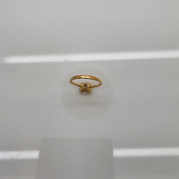 Bague Demi Tour en Or Jaune 18K - Diamants - Taille 48 - 2.30G
