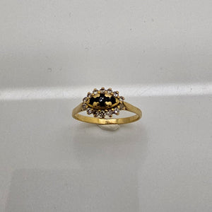 Solitaire en Or Jaune 18 K diamants - 3.25 G - Taille 60 diamants