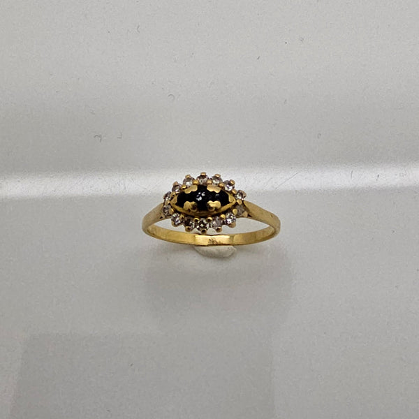 Solitaire en Or Jaune 18 K diamants - 3.25 G - Taille 60 diamants