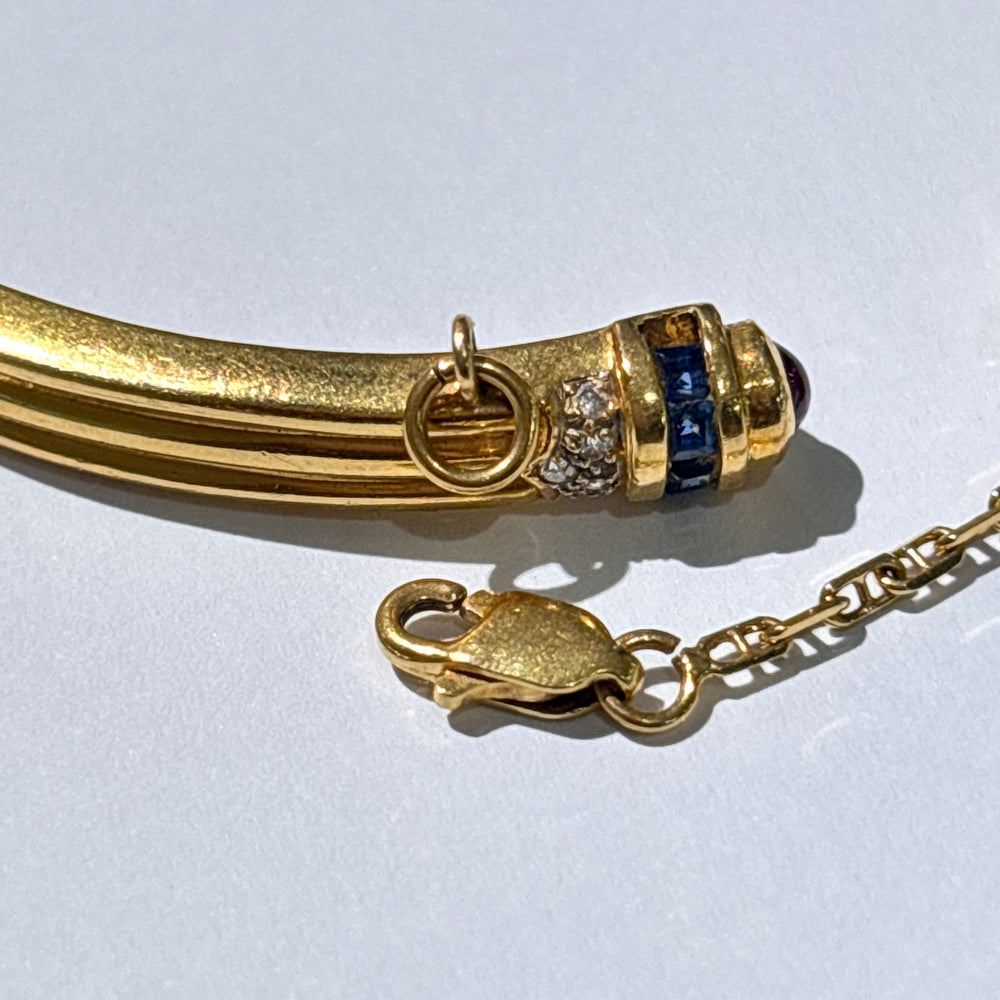 Bracelet Jonc en Or Jaune Diamants 18K - 19.35 Grs