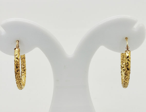 Boucles d’oreilles créoles en or jaune 18 carats 2.87 Grs