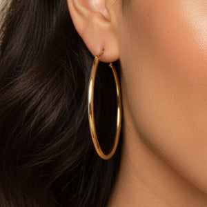 Boucles d'oreilles Créoles en Or Jaune 18