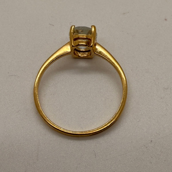 Bague Solitaire en Or Jaune 18K Taille-53