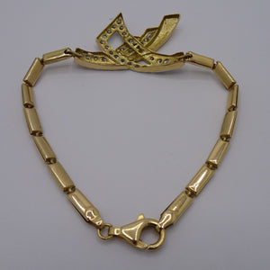 Bracelet Or Jaune Maille Rectangle 18K 8.52 Grs