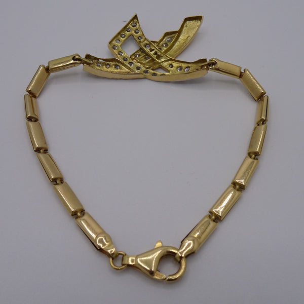 Bracelet Or Jaune Maille Rectangle 18K 8.52 Grs