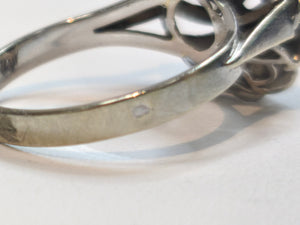 Bague Chou en Or Blanc 18k - 4.31 G - Taille : 54