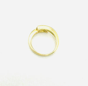 Bague en Or jaune 3 diamants 18K