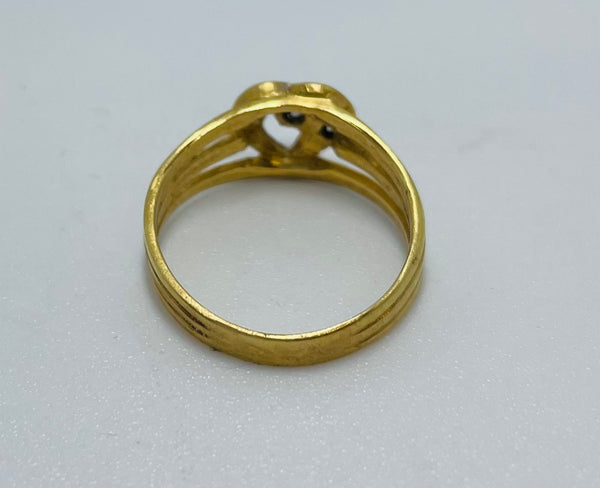 Bague cœur en or jaune 18 K - Taille 53 - 3.43 G