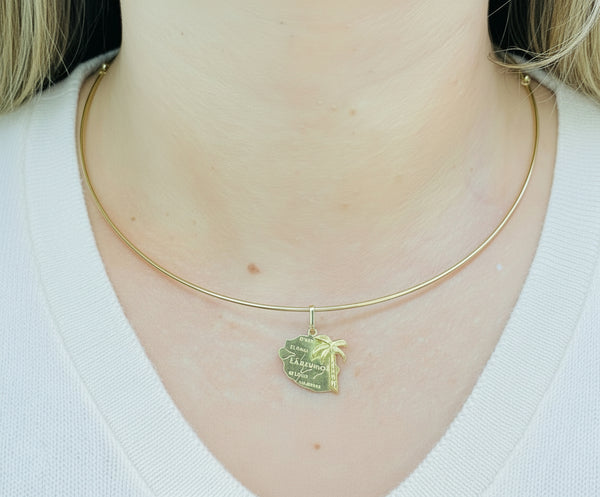 Pendentif Carte de la Réunion en Or Jaune 18K - 0.95 Grs