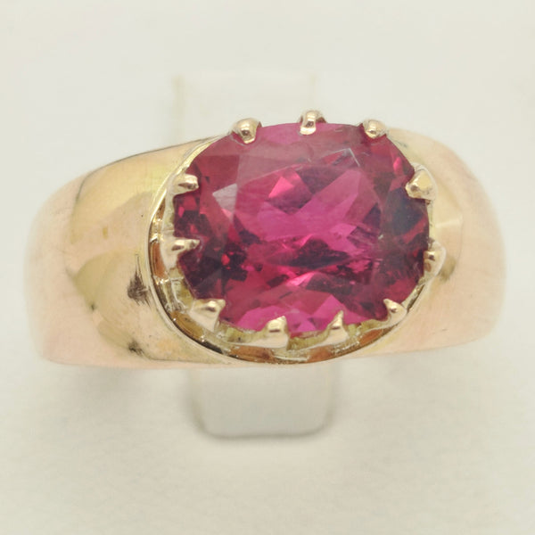 Bague en or jaune 18K avec oxyde de zirconium - T59 - 5.54gr