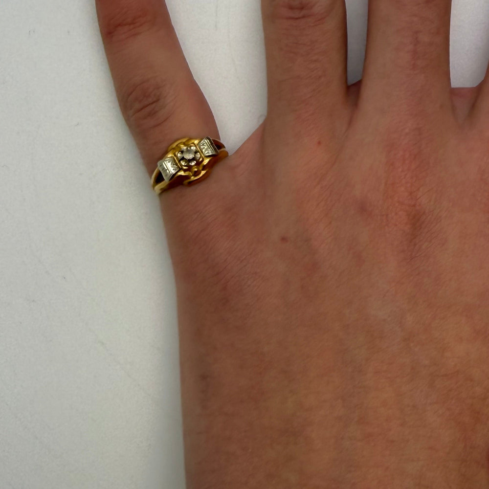 Bague en or jaune 18K - Taille 50 - 1.99 Grs