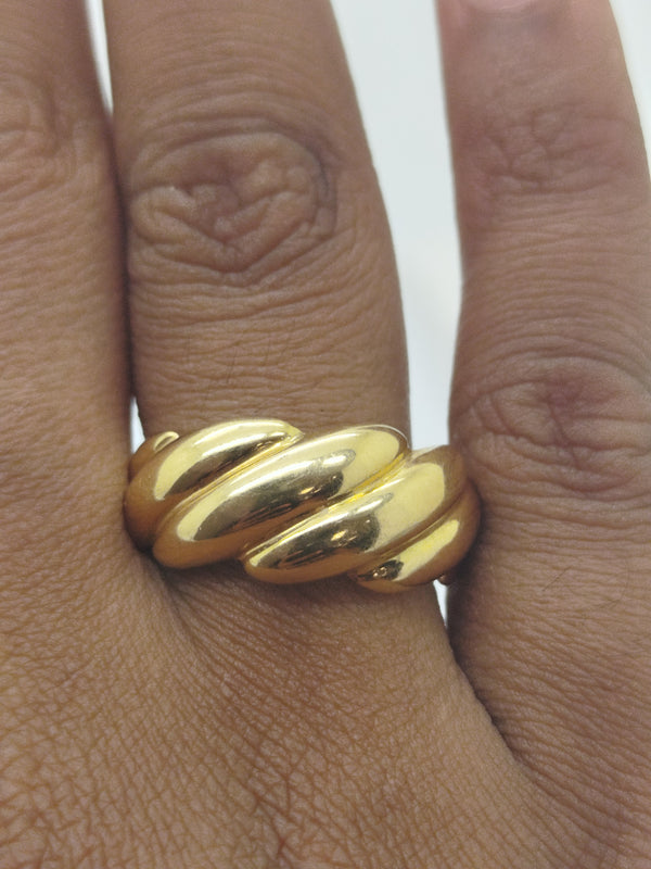 Bague en or jaune 18K  Taille-59