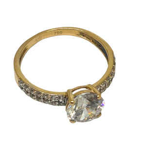 Solitaire pierres oxyde de zirconium en Or 18K
