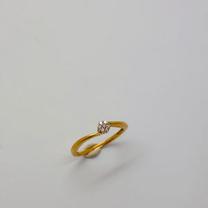 Bague solitaire en or jaune  Taille-53